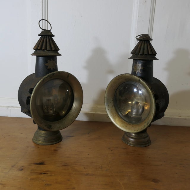 French Brass and Iron Carriage Table Lamps from Daris, 1890s, Set of 2 For Sale - Image 11 of 13