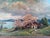 1950s Original Alpine Landscape Oil Painting by Alexander Reinhardt – Spring Blossom at the Lakeshore For Sale - Image 4 of 5