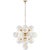 Cristol Large Tiered Chandelier in Hand-Rubbed Antique Brass with White Strie Glass Designer: AERIN Fixture Height: 33"...
