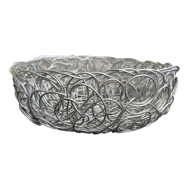 Vintage Alessi Fratelli Campana Nuvem Metal Wire Fruit Bowl Postmodern For Sale