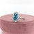 4.7ct Blue Zircon Ring with Earth Mined Diamonds in Solid 14k White Gold Emerald Cut Size 6.75 For Sale - Image 4 of 8