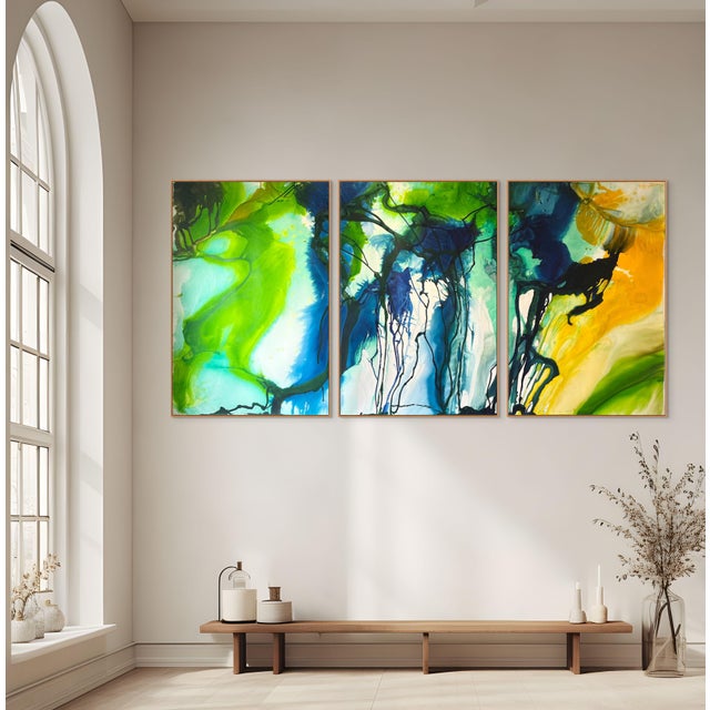 This triptych is a striking 3-meter section drawn from a monumental 10-meter work on paper by the Paris-based Argentine...