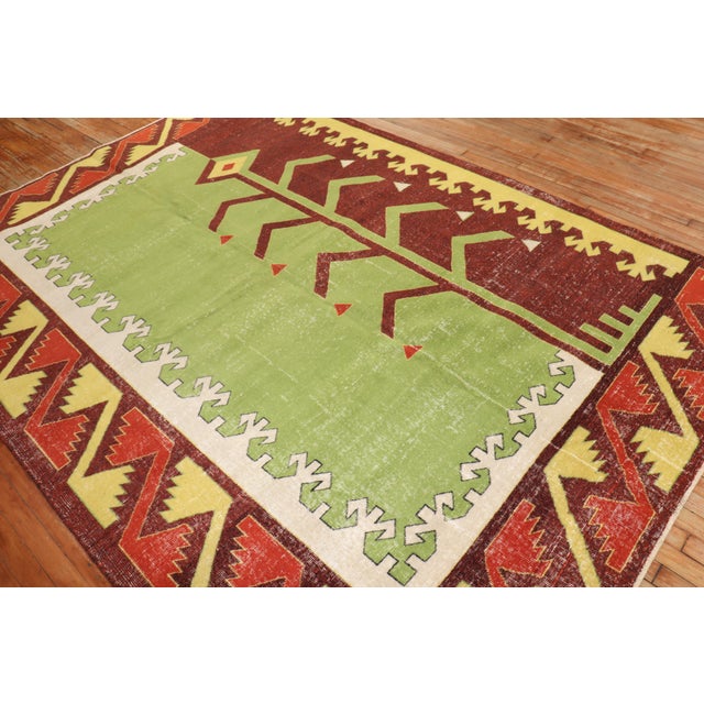 Zabihi Collection Eclectic Turkish Deco Zeki Muren Rug - 6'9" x 9'6" For Sale - Image 10 of 11