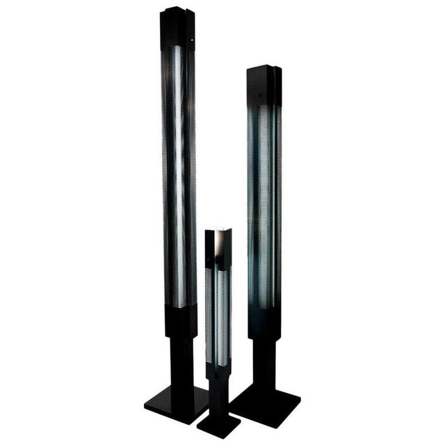Mid-Century Modern Black Signal Column Floor Lamp Set by Serge Mouille, Set of 3 For Sale - Image 13 of 13