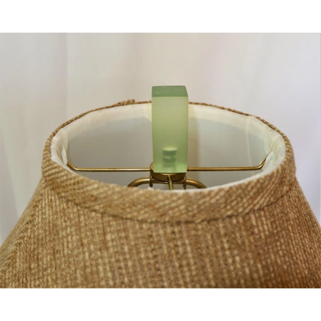 Contemporary Pair Lucite Block Shape Translucent Lamps With Carved Coral Design For Sale - Image 4 of 11