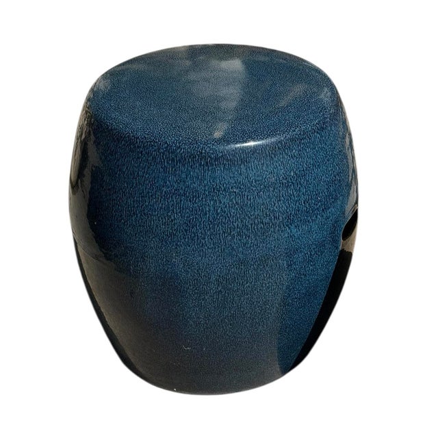 Modern Blue Chinese Pottery Garden Stool.