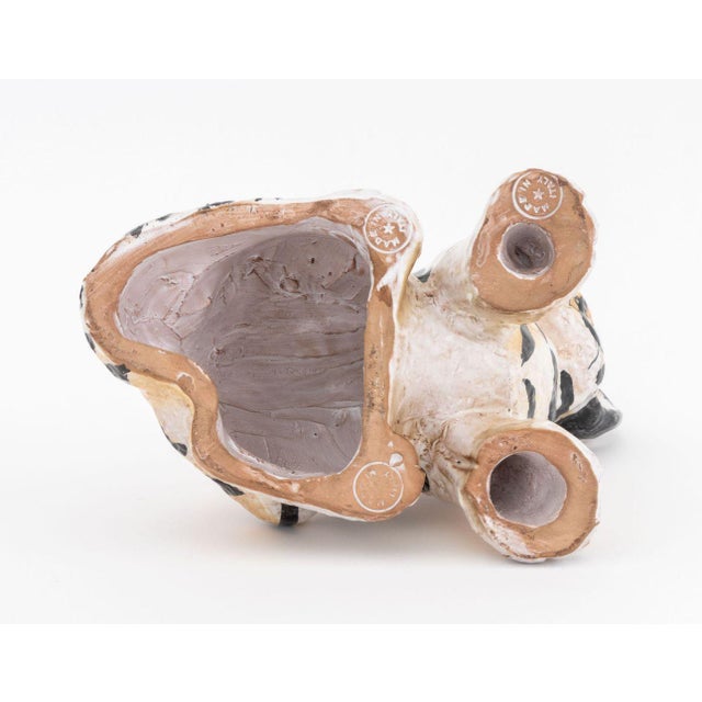 Italian Modern Tiger Cub Ceramic Sculpture For Sale - Image 9 of 10