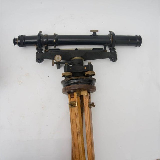 1923 Keuffel & Esser Survey Equipment, Wood Tripod and Carry Case Serial Number 46457 For Sale In Miami - Image 6 of 13