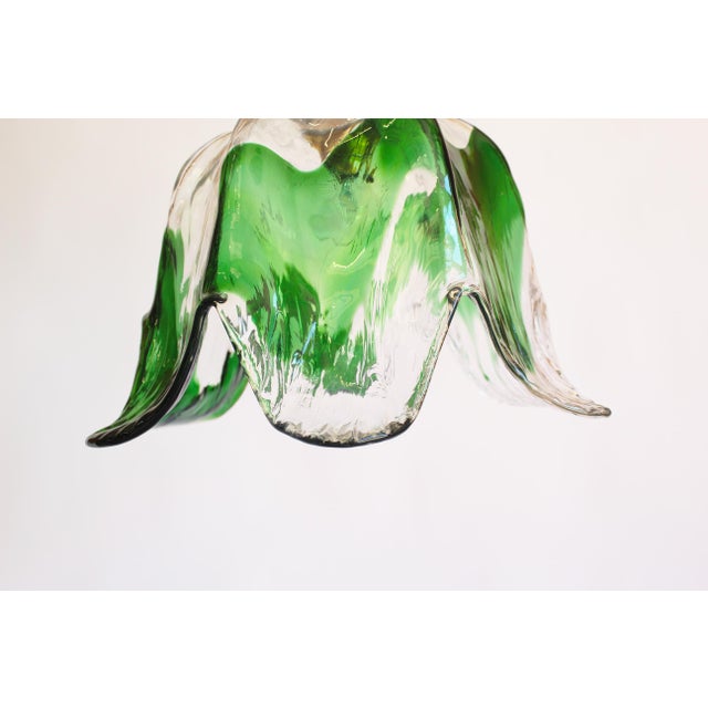 Metal Vintage Murano Glass Pendant Lamp attributed to Mazzega, 1970s For Sale - Image 7 of 9