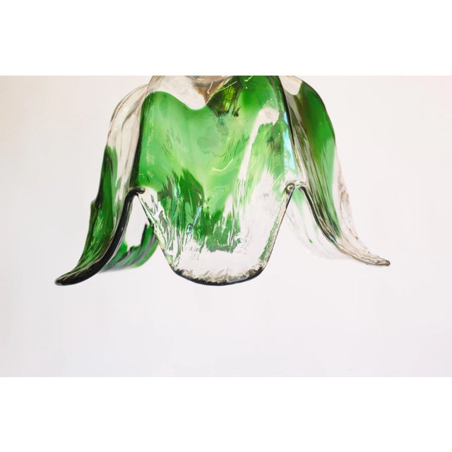 Metal Vintage Murano Glass Pendant Lamp from Mazzega, 1970s For Sale - Image 7 of 9