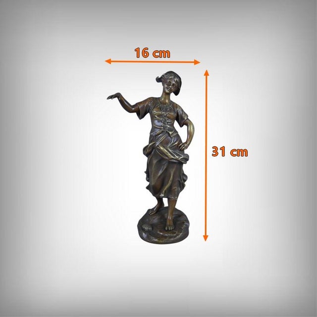 Bronze Fisherwoman by Giraud, 19th Century For Sale - Image 16 of 17