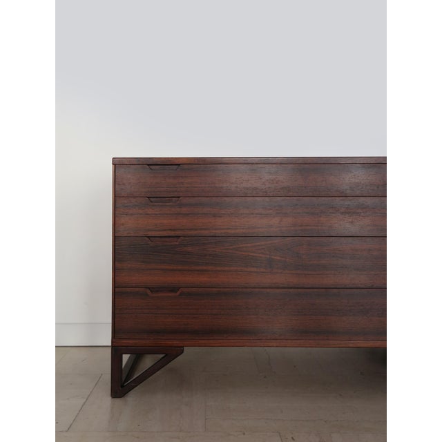Dark Wood Chest of Drawers from Svend Langkilde, Denmark, 1960s, Set of 2 For Sale - Image 4 of 18