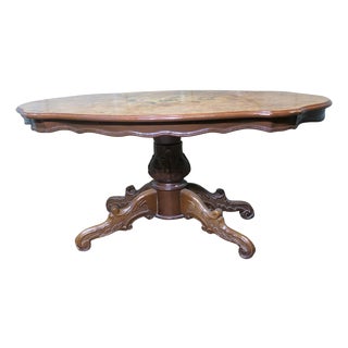 Large Regency Style Birdseye Veneer Coffee Table, 1930s For Sale