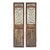 Pair Oriental Bats Floral Geometric Pattern Tall Wood Door Panel Screen For Sale