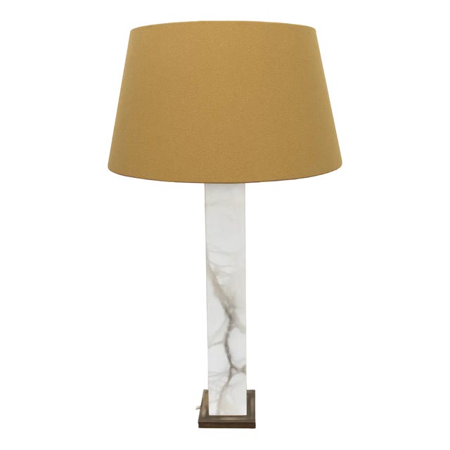 Vintage Brass & Marble Table Lamp For Sale