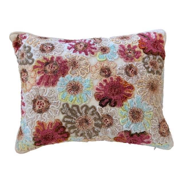 Floral Silk Velvet Anke Drechsel Pillow For Sale