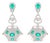 4.3 Carat Emerald & 2.91 Ct Diamond With MOP Hanging Earrings 18 Kt White Gold For Sale