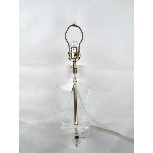 Van Teal Lucite & Brass Wall Sconce For Sale - Image 4 of 12