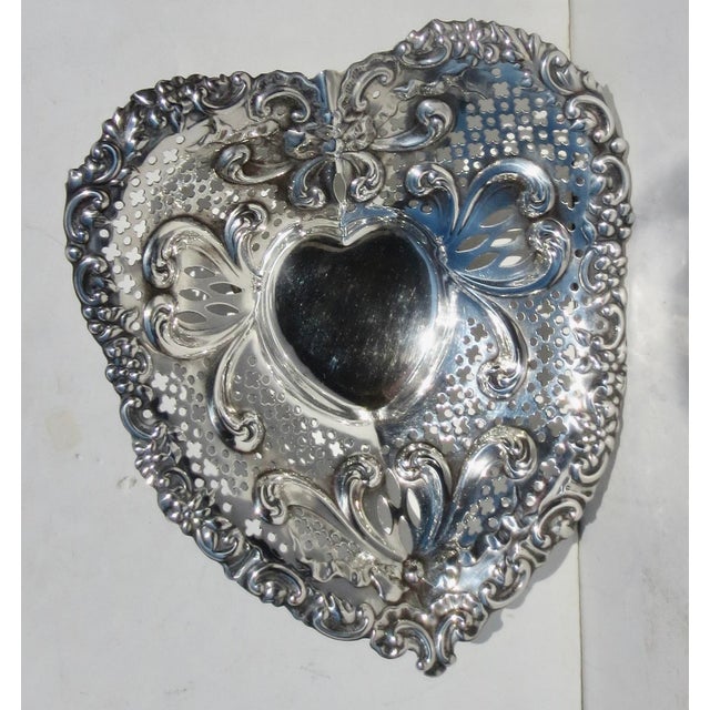 Victorian Sterling Silver Gorham Chantilly Heart Dish/ Fruit Bowl 10 Ozs. For Sale - Image 3 of 9