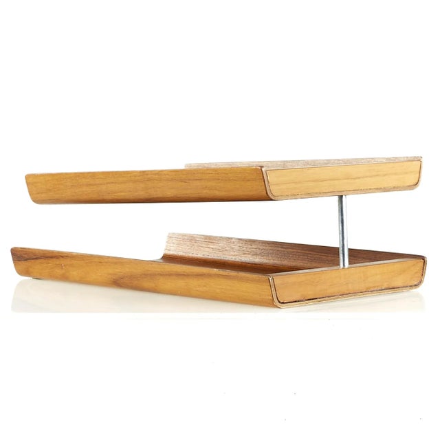 Rainbow Mid Century Teak Paper Tray For Sale - Image 9 of 13