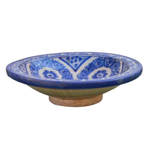 Early 20th Century Blue Moorish-Patterned Ceramic Plate For Sale - Image 4 of 7