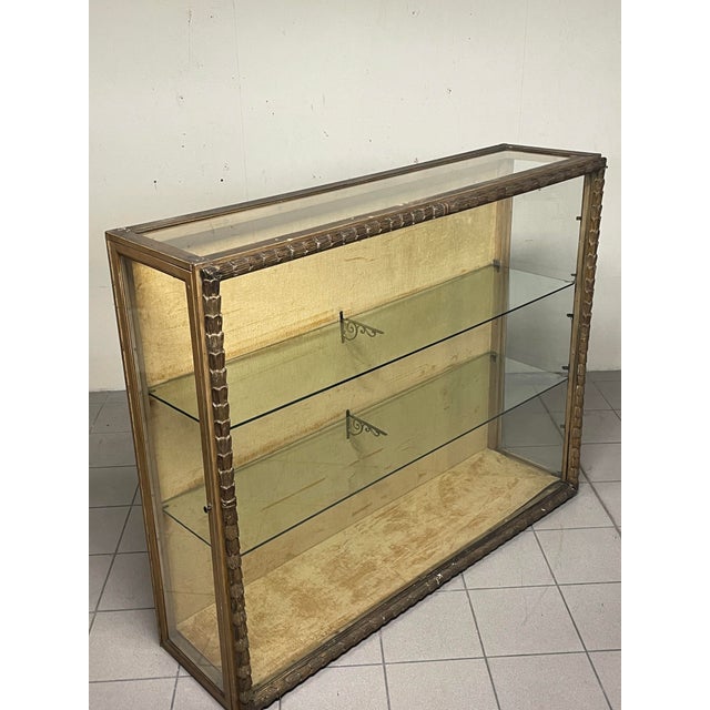 1940s Vintage Display Cabinet with Carved and Gilded Wooden Frame, 1940s For Sale - Image 5 of 18