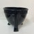 Vintage Black Amethyst Glass Greek Key Planter A striking vintage black amethyst glass planter featuring a bold Greek key...