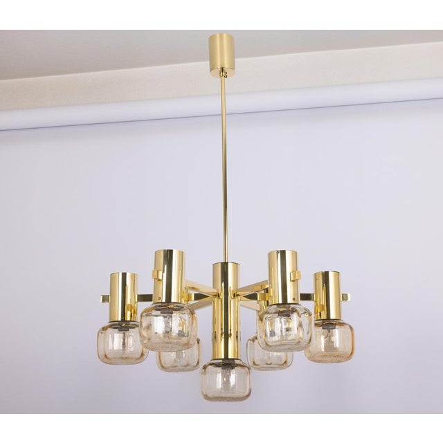 Large Sciolari Brass Chandelier, Germany, 1960s For Sale - Image 10 of 12