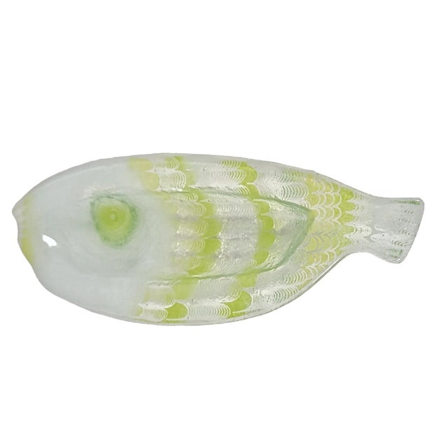 Mid Century Fused Glass Abstract Fish Tray by Edwin D. Walter For Sale - Image 4 of 9