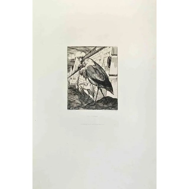 Les Cigognes is an artwork realized by Félix Bracquemond in the 1870s. Etching. Good conditions. Realized for the "Société...