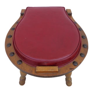Vintage Equestrian Horseshoe Shaped Gout Footstool For Sale