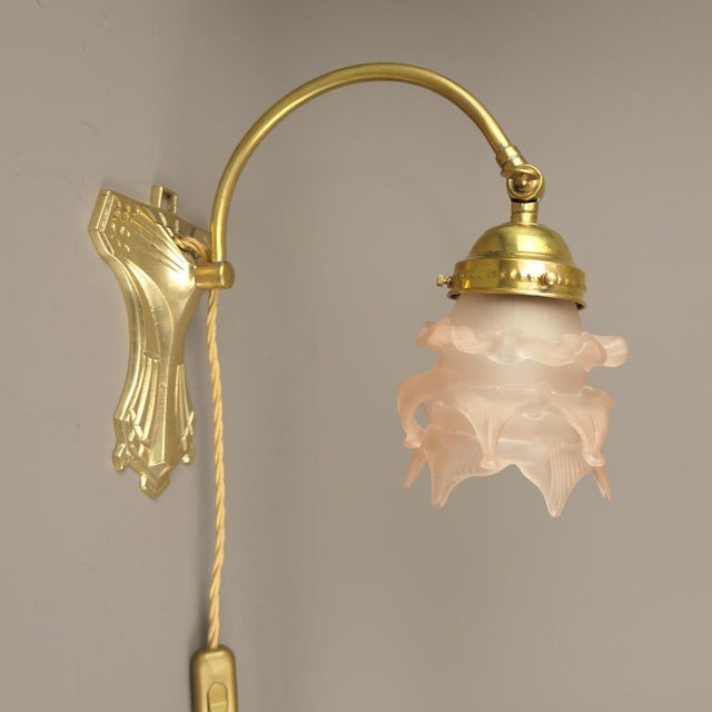 1920s Table Lamp with Glass Shade, 1920s For Sale - Image 5 of 10