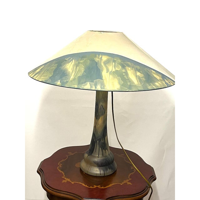 Pate De Verre Fabric Shade Table Lamp, 1950s For Sale - Image 6 of 12