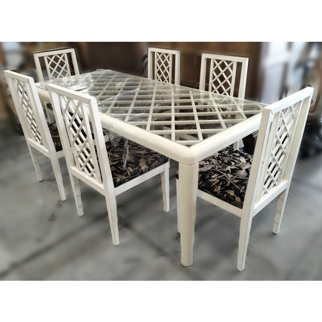 White Table and Chairs from Vivai Del Sud, 1970s, Set of 6 For Sale - Image 8 of 8