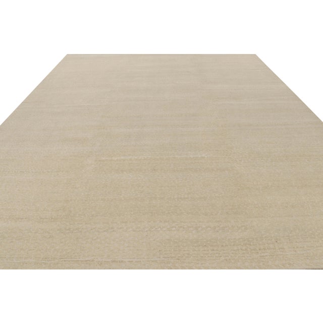 2010s Rug & Kilim’s Oversized Contemporary Textural Solid Rug in Beige Tones For Sale - Image 5 of 8