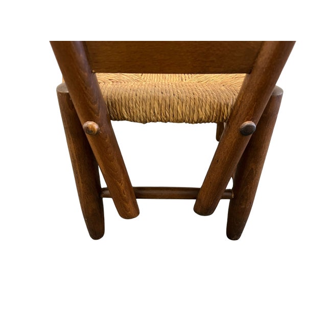 Vintage Rustic & Stylish Italian “Fireside” Ladder Back Side Chair Attributed to Gio Ponti for Casa E Giardino For Sale In Chicago - Image 6 of 13