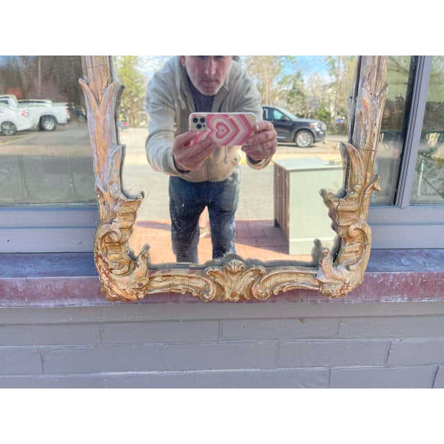 Gold Chinoiserie Gilt MCM Hollywood Regency Mirror 1950s For Sale - Image 8 of 8