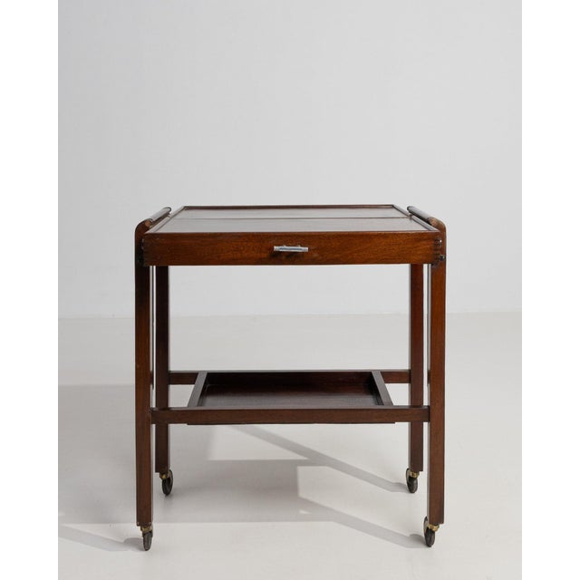 Early 20th Century France Art Deco Brown Wood Bar Carts & Dry Bars For Sale - Image 4 of 10