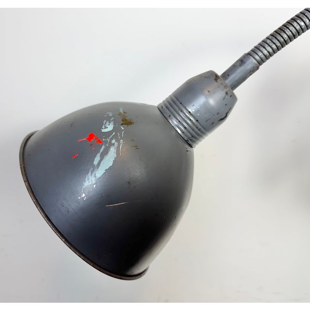 Mid-Century Modern Industrial Grey Scissor Wall Lamp from Elektroinstala, 1960s For Sale - Image 3 of 18