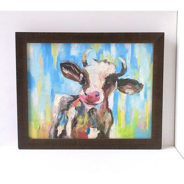 Farmhouse Farm Cow Artwork Painting For Sale - Image 3 of 6