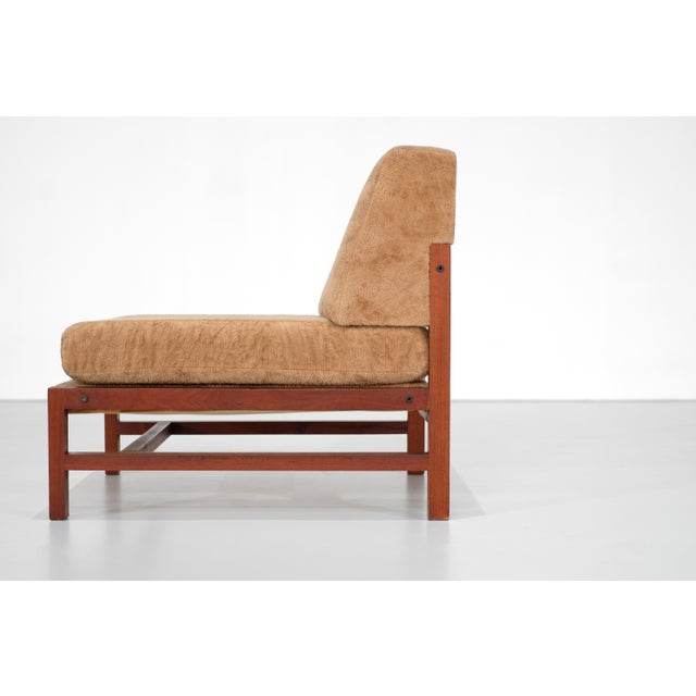 Beige Armchair in Wood and Fabric, Italy, 1960s For Sale - Image 8 of 14
