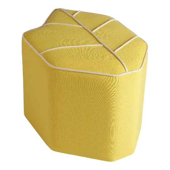 Yellow Outdoor Leaf Seat Pouf by Nicolette de Waart for Design by Nico For Sale