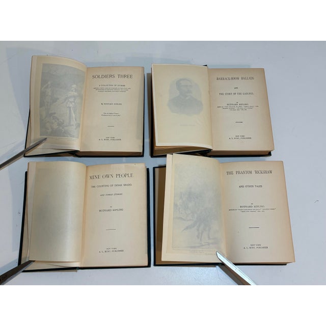 Green Vintage Rudyard Kipling - 4 Book Set – Green Gilt – Decorative For Sale - Image 8 of 10