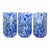 Vintage Mid-Century Modern Blue White Confetti Hand Blown Tumbler Glasses For Sale