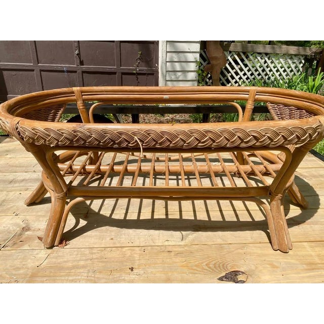 Selling this cool vintage mid-century oval rattan coffee table base! Made with love in Indonesia, this piece screams retro...