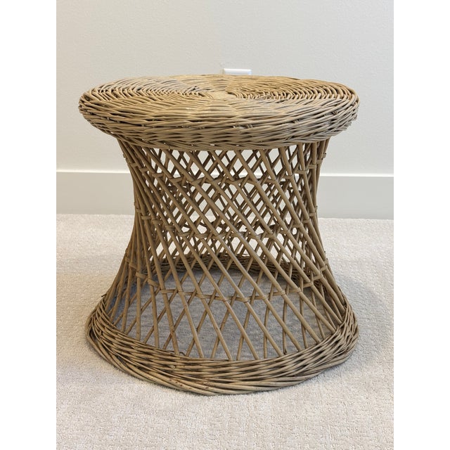 Beige Wicker Side Table, Circa Mid-20th Century For Sale - Image 8 of 14