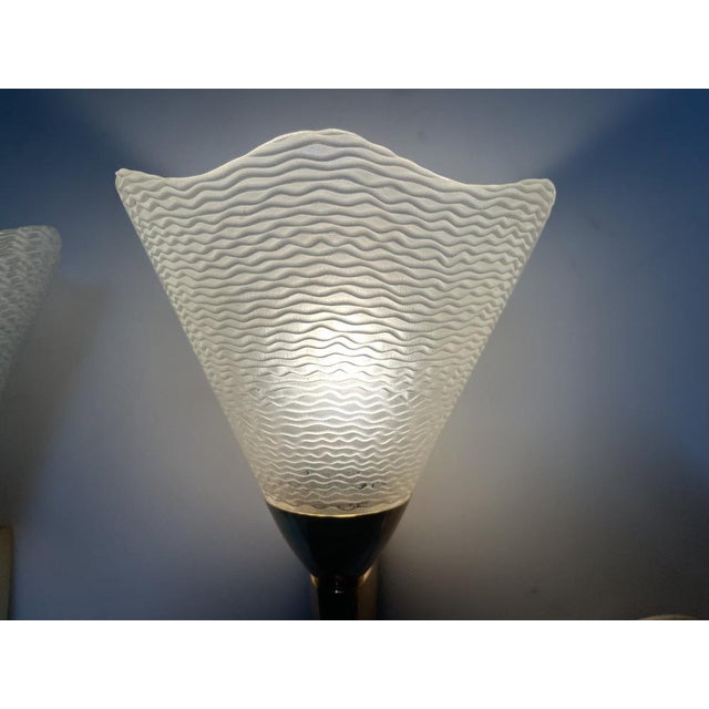 Murano Glass and Brass Sconces, 1970s, Set of 2 For Sale - Image 4 of 10