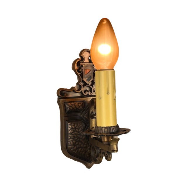 Spanish Revival 1930s Cast Bronze Spanish Revival Sconce For Sale - Image 3 of 4