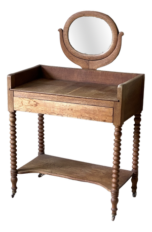 Vintage Turned Wood Dressing Table, 1950s