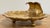 Oversized vintage brass shell dish with shell motif to bowl. Three exaggerated ball feet give this piece substantial...